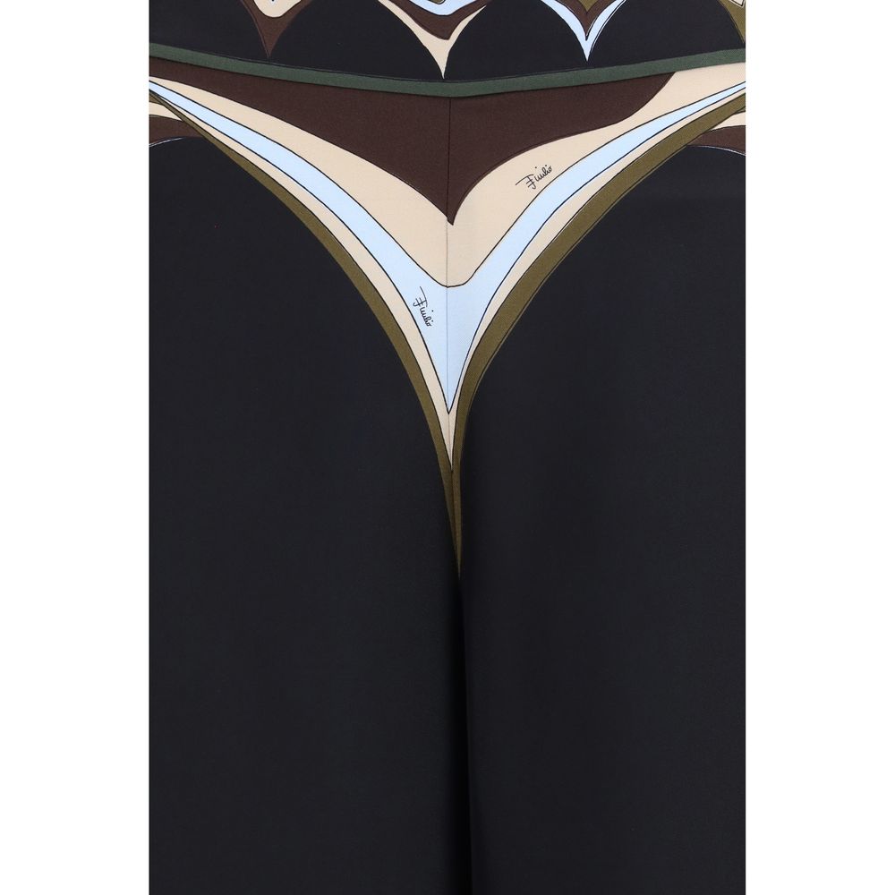 Emilio Pucci Black Silk Flared Women's Pants