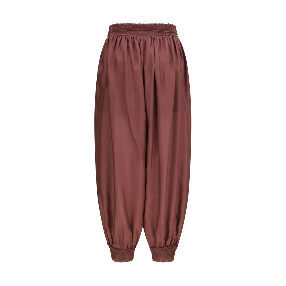 Zimmermann Bordeaux Silk Casual Women's Pants