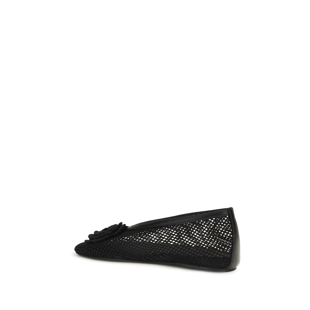 Ganni Black Polyethylene Ballet Women's Flats