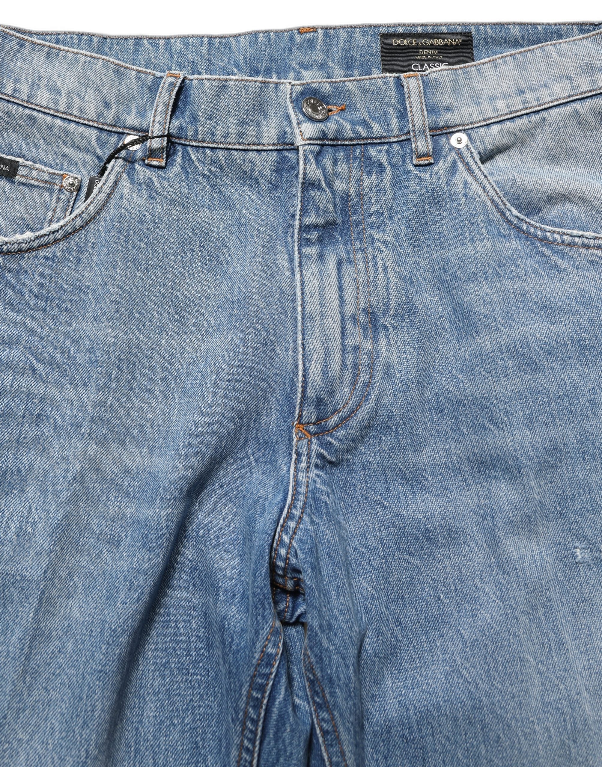 Dolce & Gabbana Light Blue Washed MidWaist Classic Denim Men's Jeans