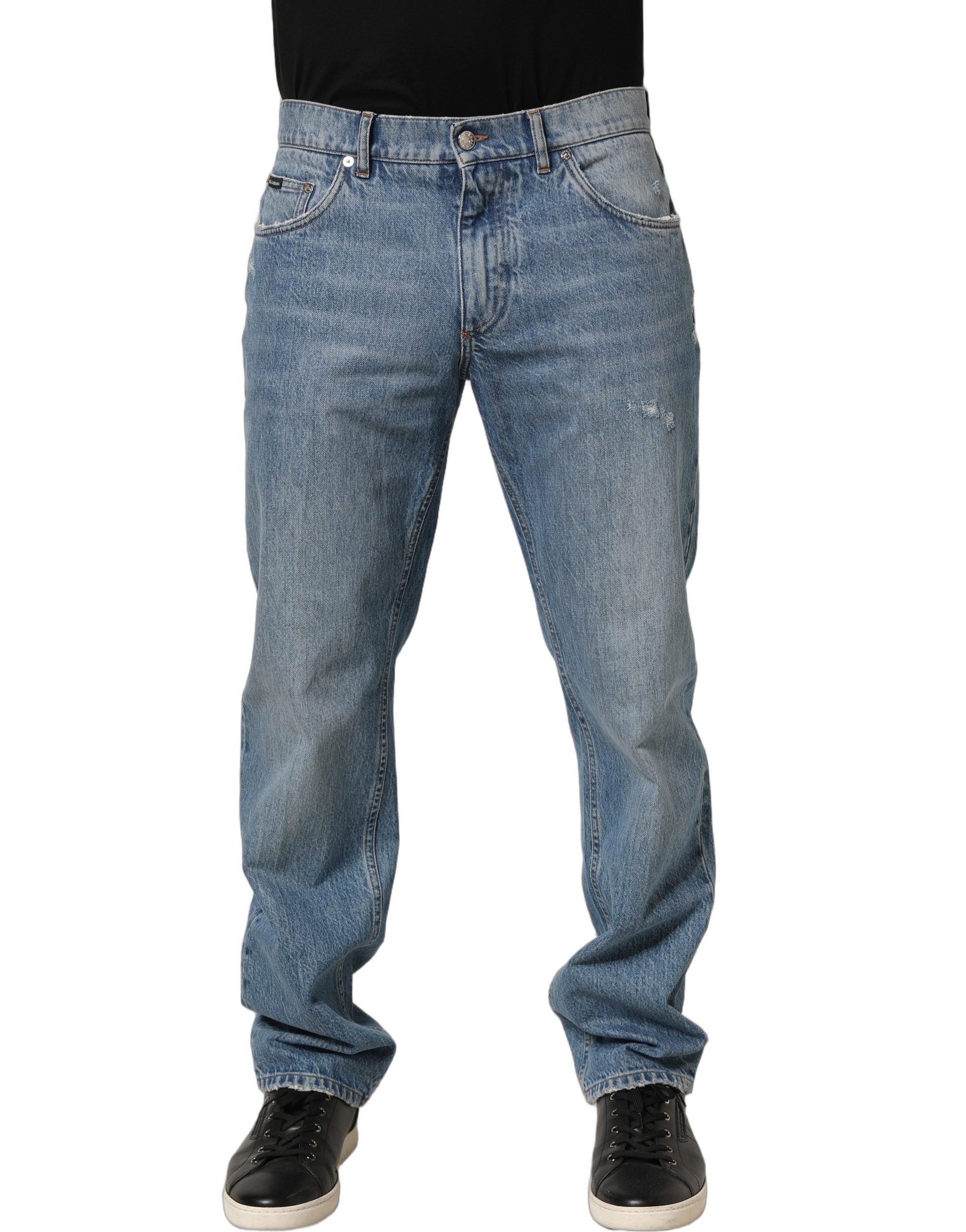 Dolce & Gabbana Light Blue Washed MidWaist Classic Denim Men's Jeans