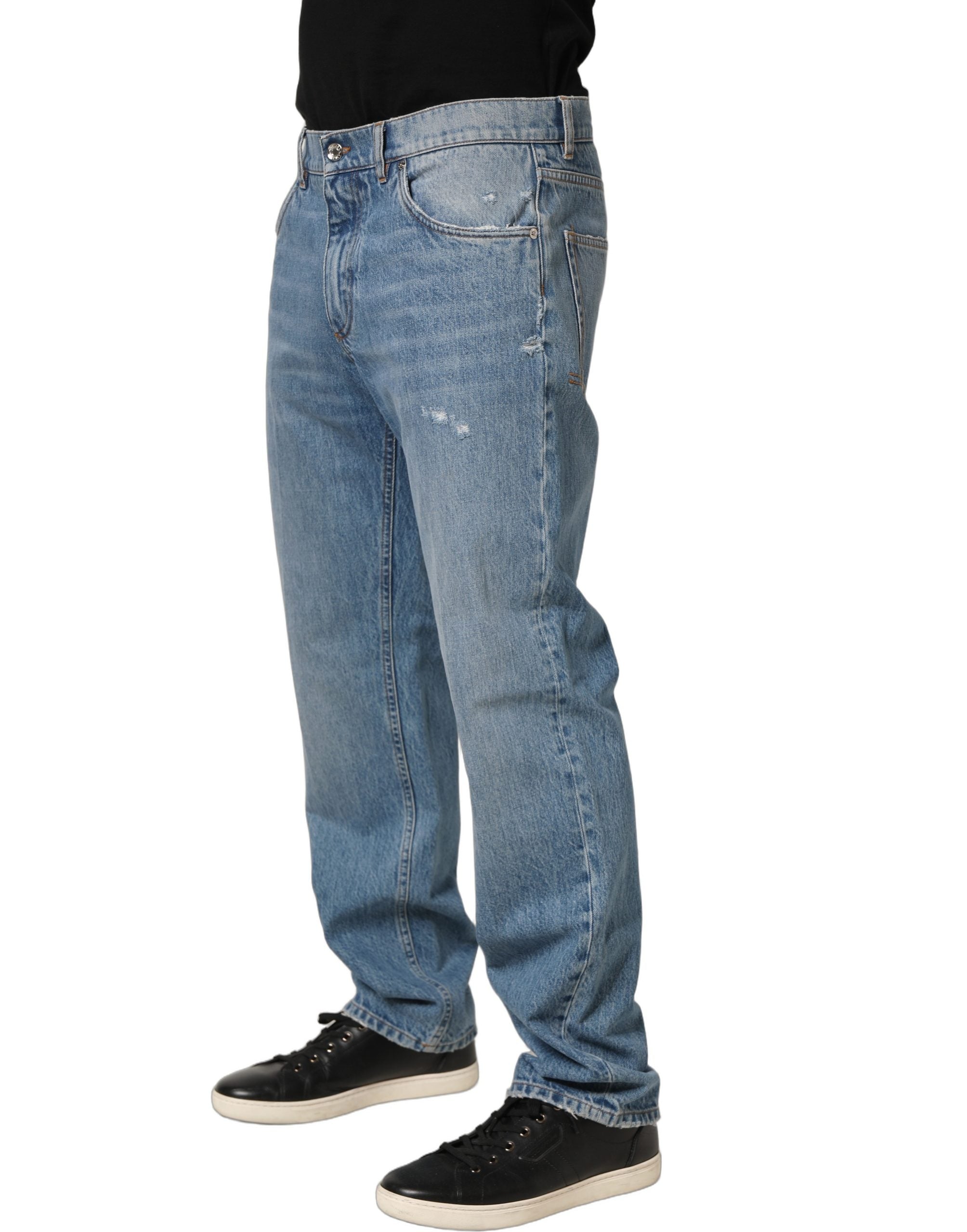 Dolce & Gabbana Light Blue Washed MidWaist Classic Denim Men's Jeans