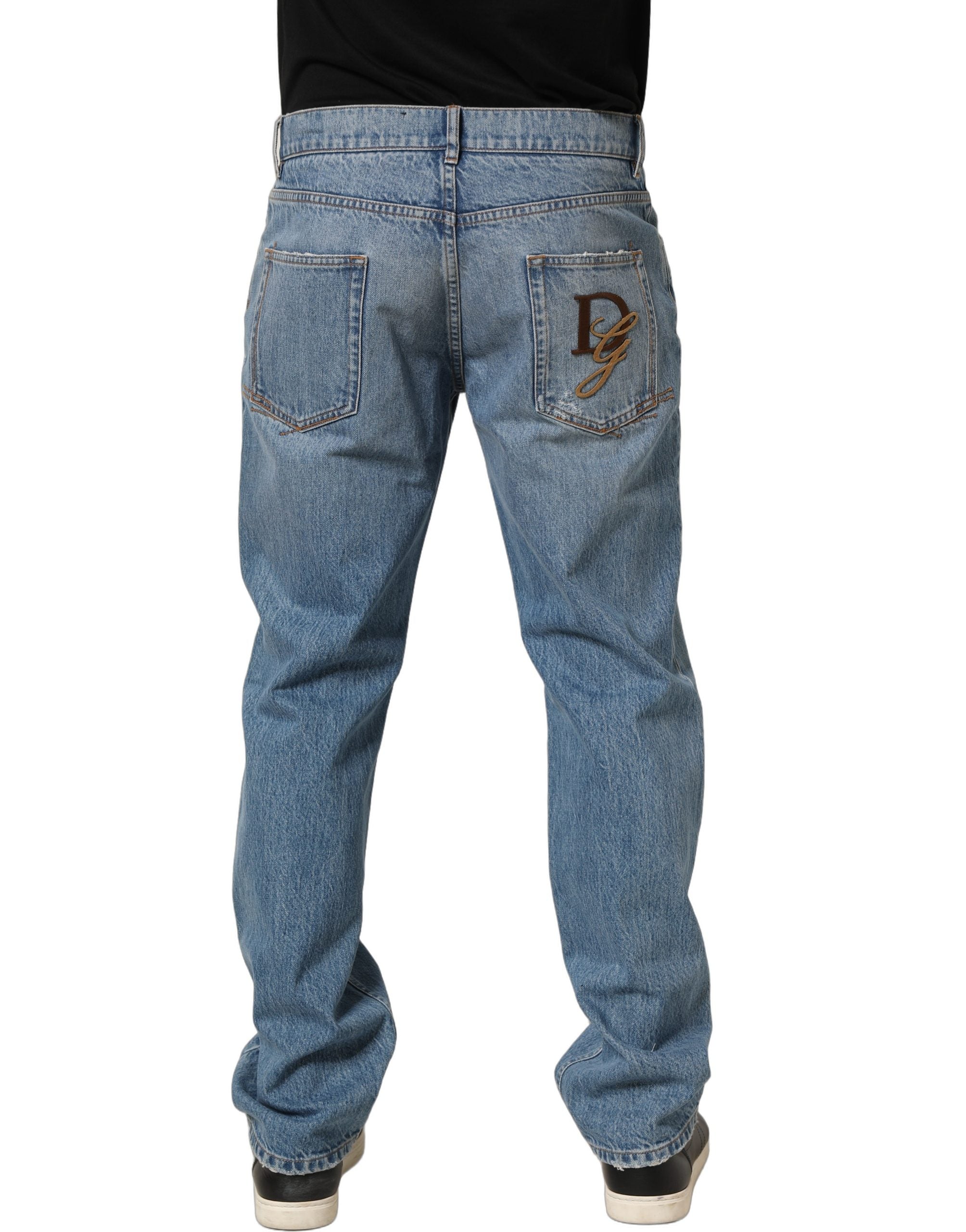 Dolce & Gabbana Light Blue Washed MidWaist Classic Denim Men's Jeans
