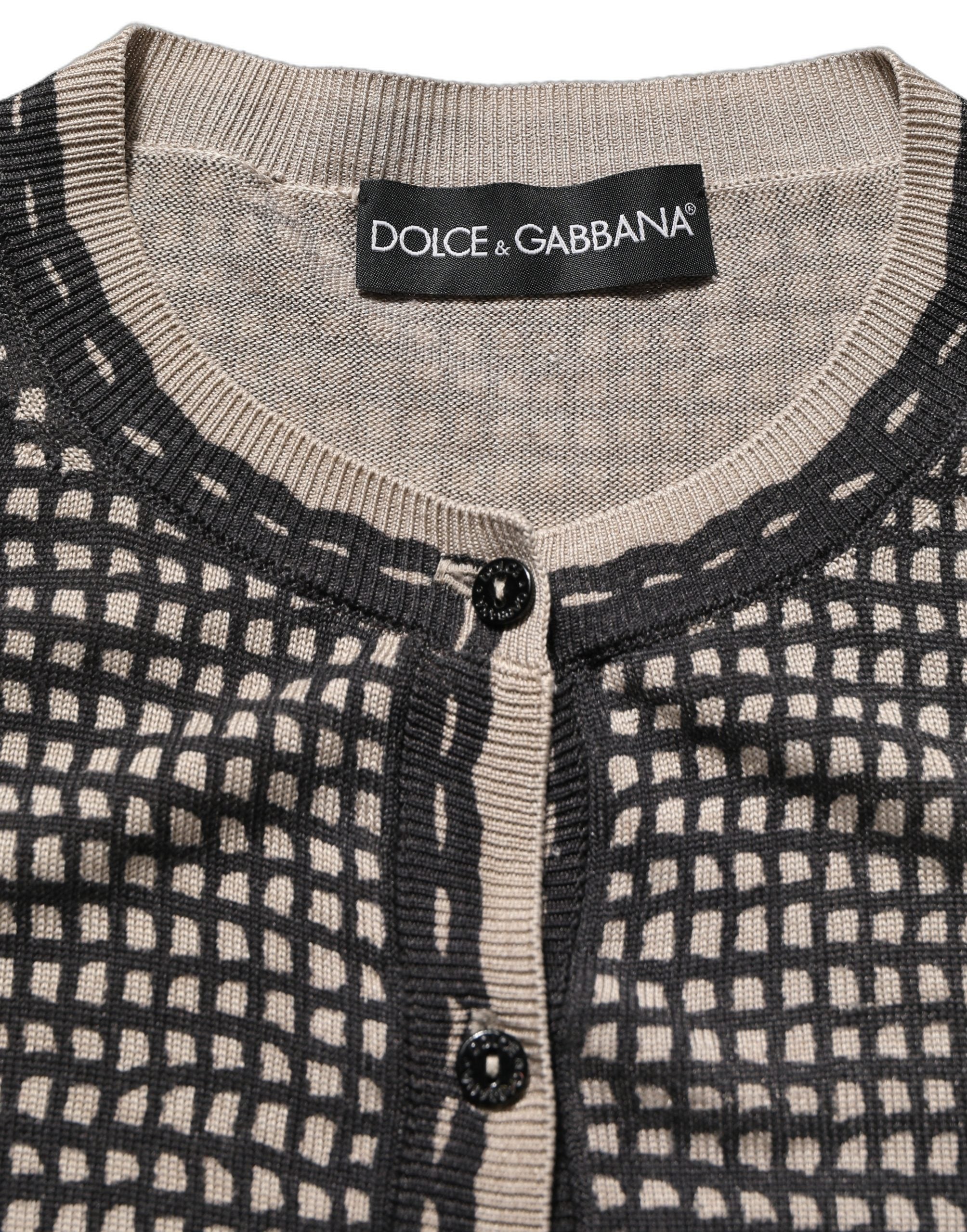 Dolce & Gabbana Black Floral Lace ButtonDownCardigan Women's Sweater (Pre-Owned)