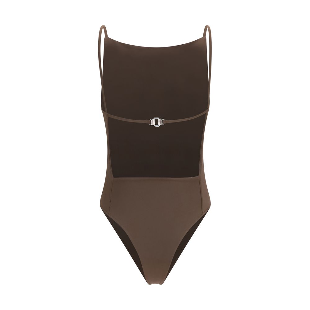 Jacquemus Brown Polyamide One-Piece Women's Swimsuit