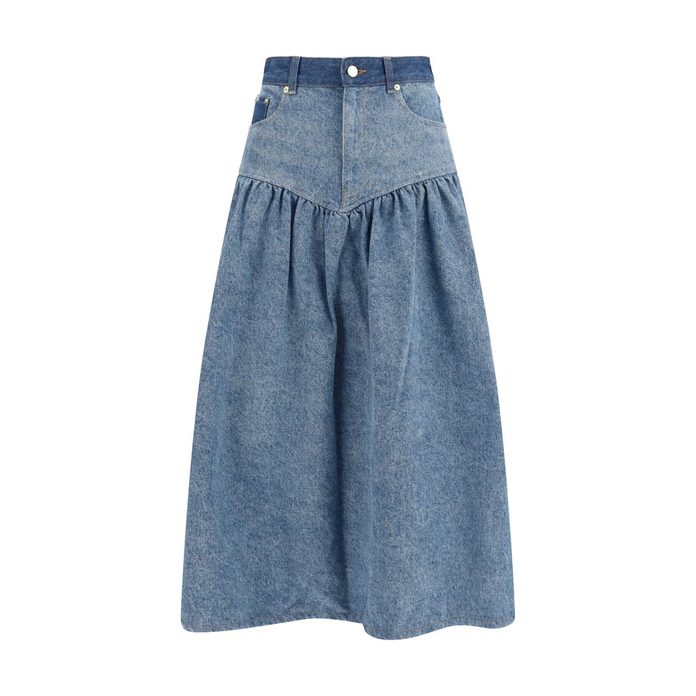 Ganni Blue Denim Women's Skirt