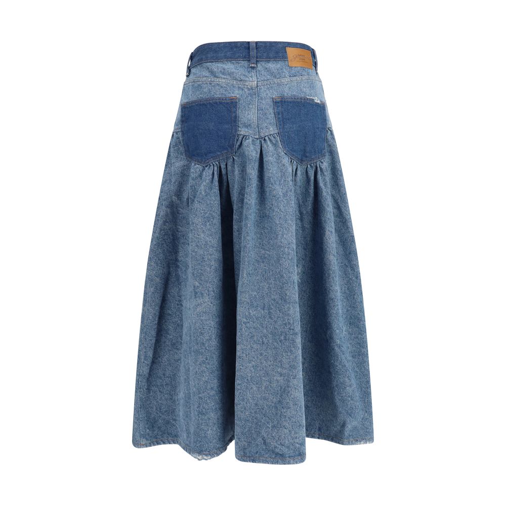 Ganni Blue Denim Women's Skirt