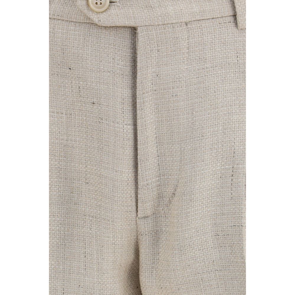 Brunello Cucinelli Beige Silk Two-Piece Men's Suit
