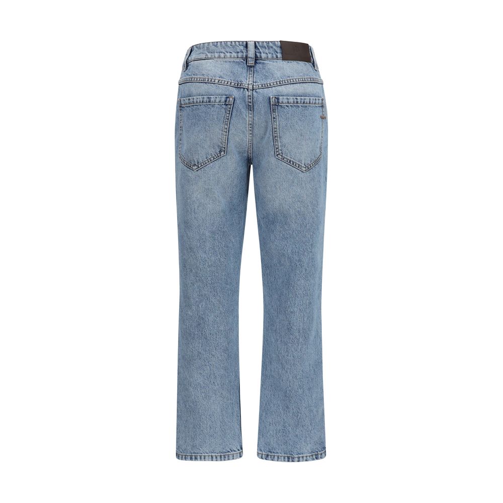 Brunello Cucinelli Blue Cotton Straight-Leg Women's Jeans