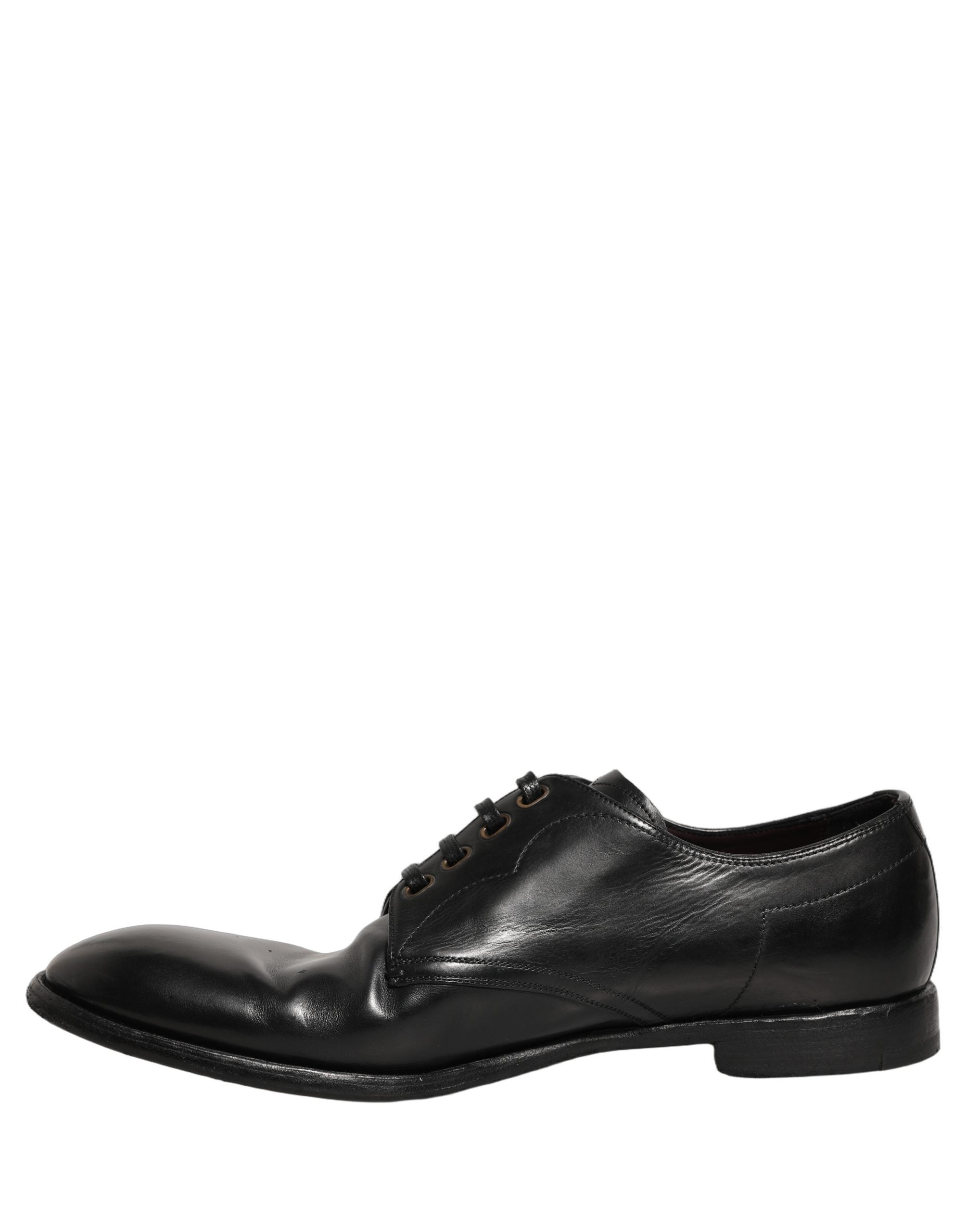 Dolce & Gabbana Black Leather Lace Up Derby Dress Formal Men's Shoes (Pre-Owned)