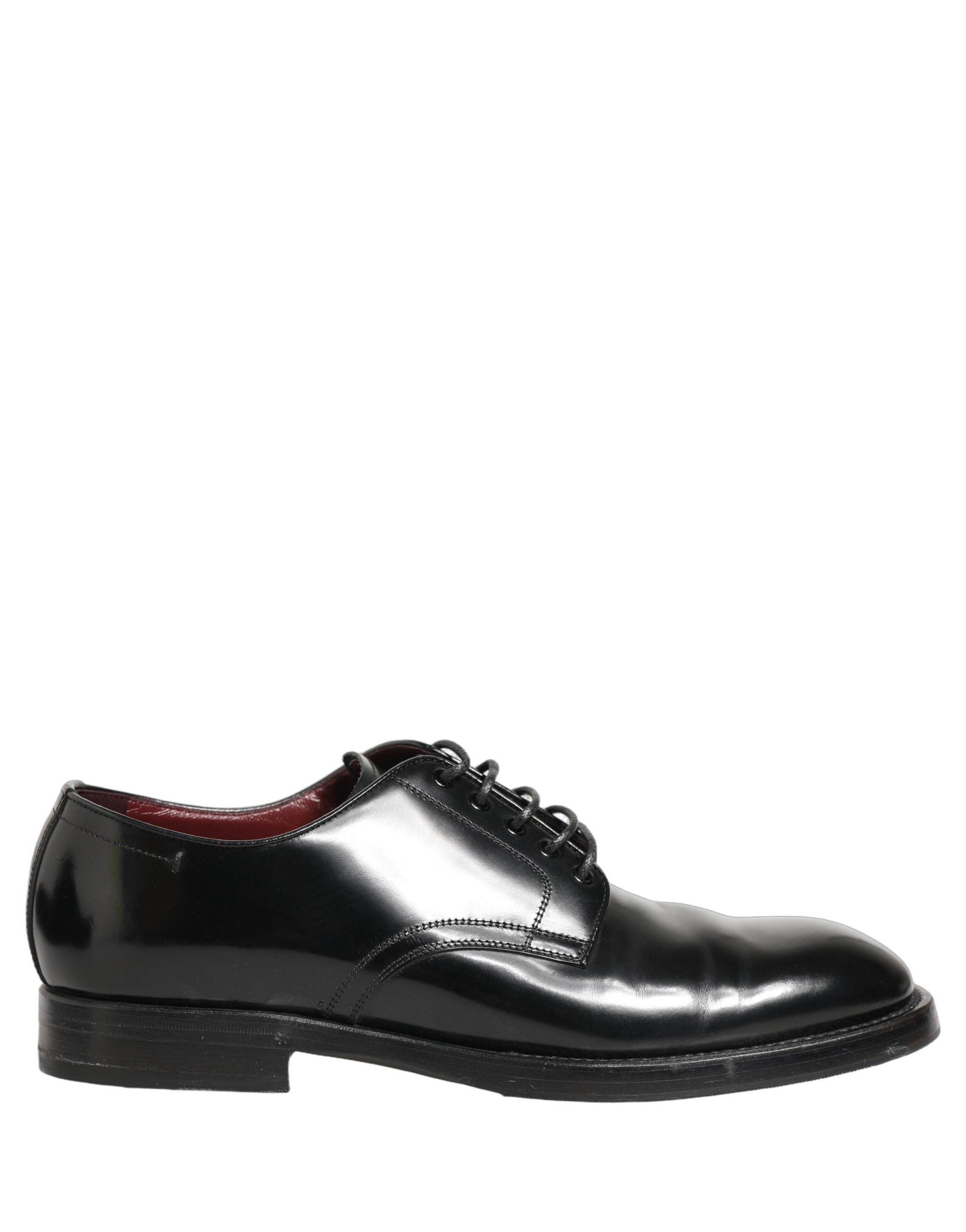 Dolce & Gabbana Black Leather Lace Up Derby Dress Formal Men's Shoes (Pre-Owned)