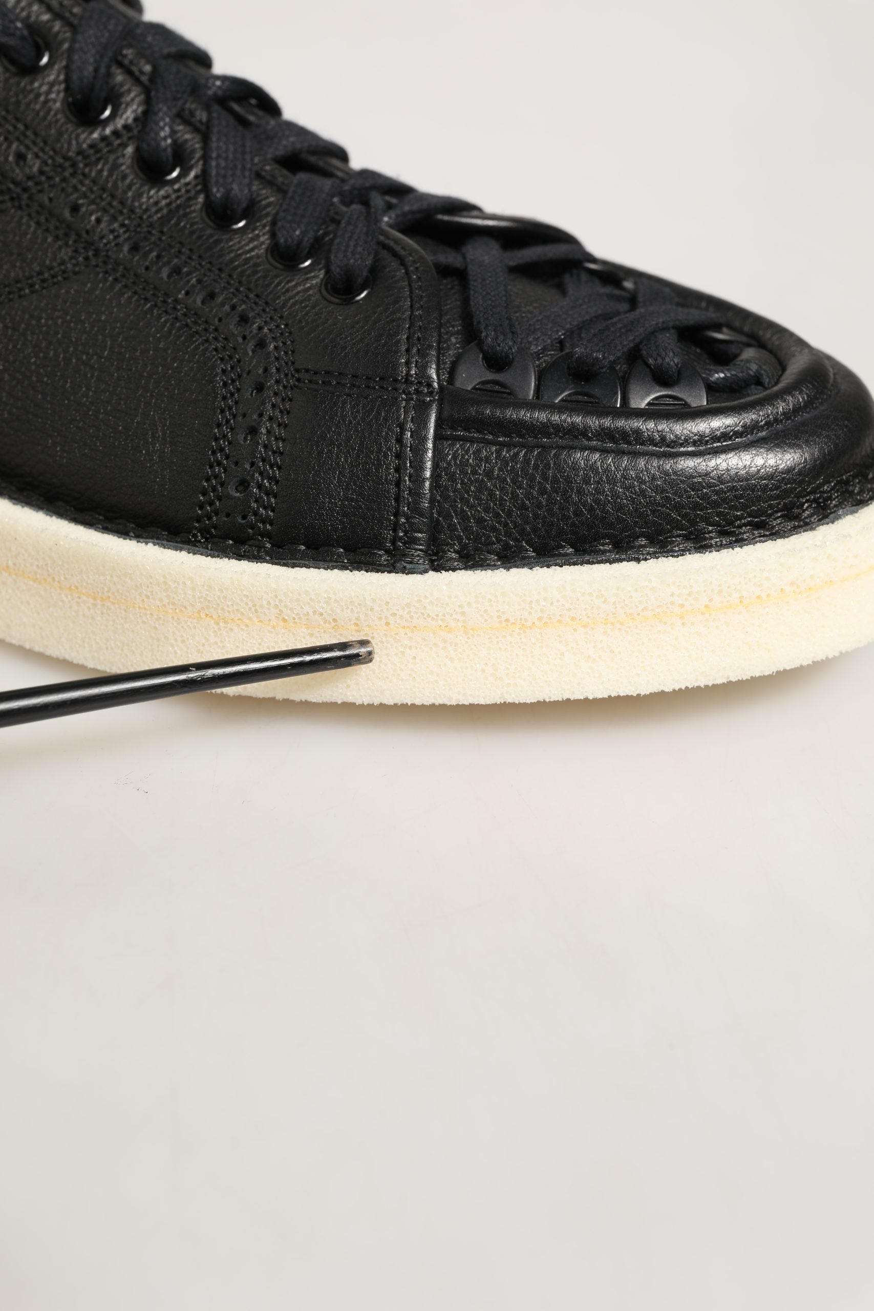 Dolce & Gabbana Black Leather Lace Up Low Top Sneakers Men's Shoes (Pre-Owned)