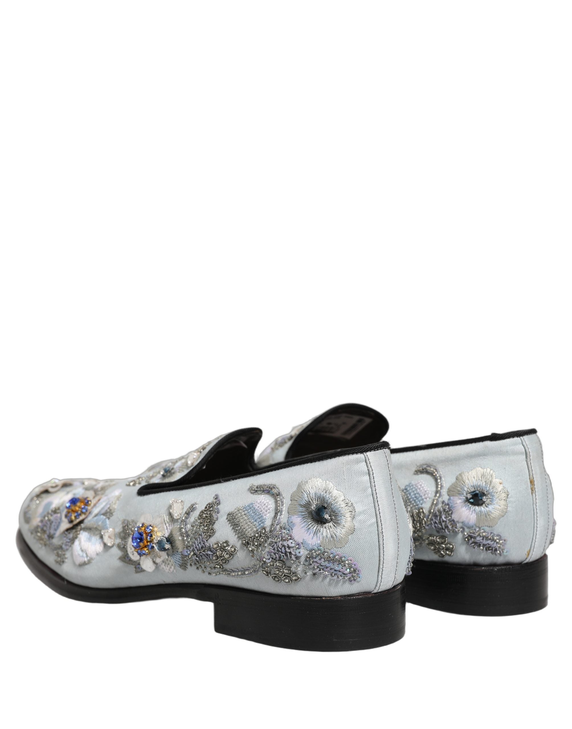 Dolce & Gabbana White Floral Embellished Men Loafers  Men's Shoes
