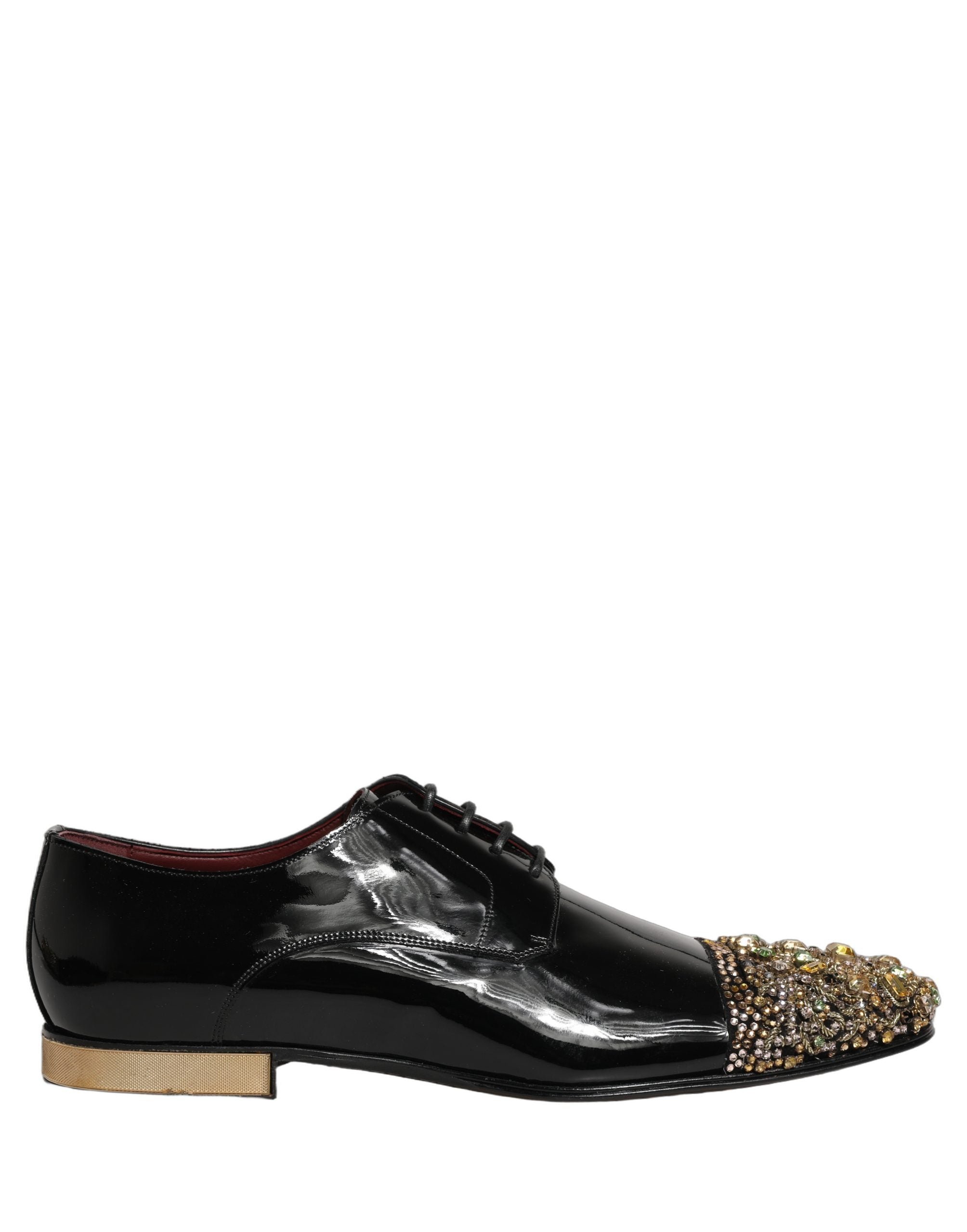Dolce & Gabbana Black Embellished Men Derby Dress Formal Men's Shoes