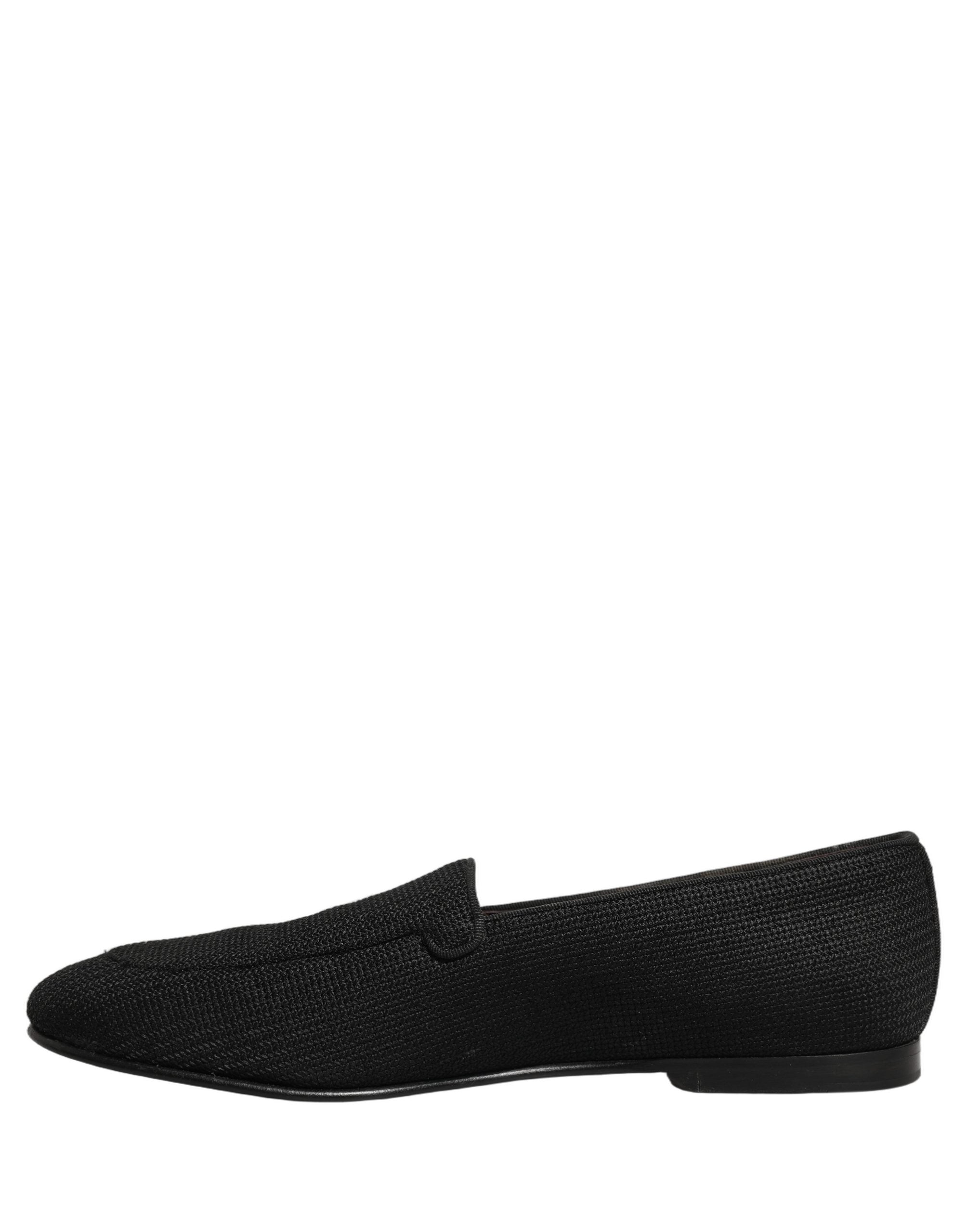 Dolce & Gabbana Black Woven Men Slip On Dress Loafers Men's Shoes (Pre-Owned)