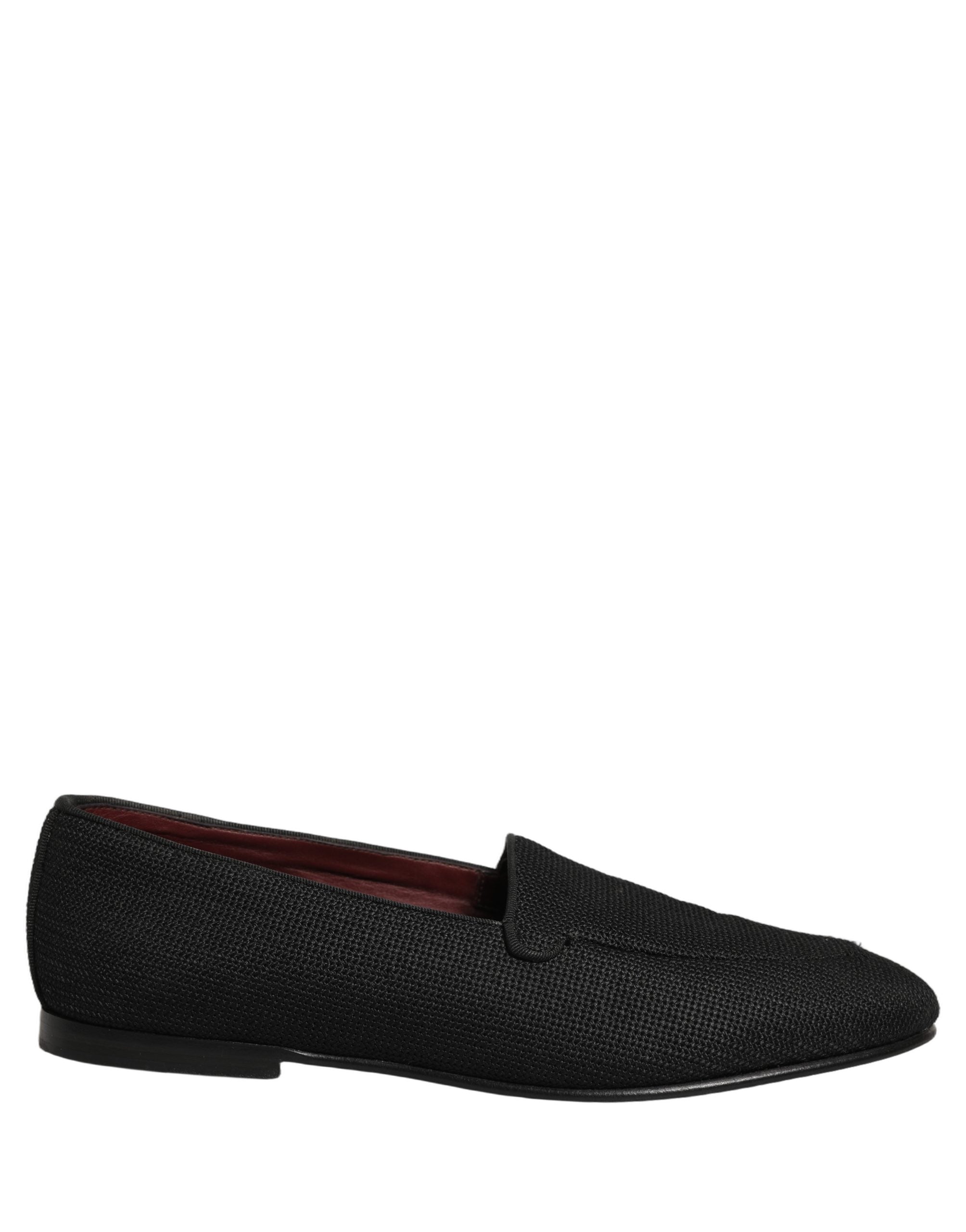 Dolce & Gabbana Black Woven Men Slip On Dress Loafers Men's Shoes (Pre-Owned)