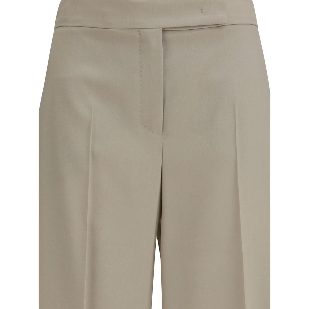 Max Mara Beige Wool Oves Aries Bermuda Women's Shorts