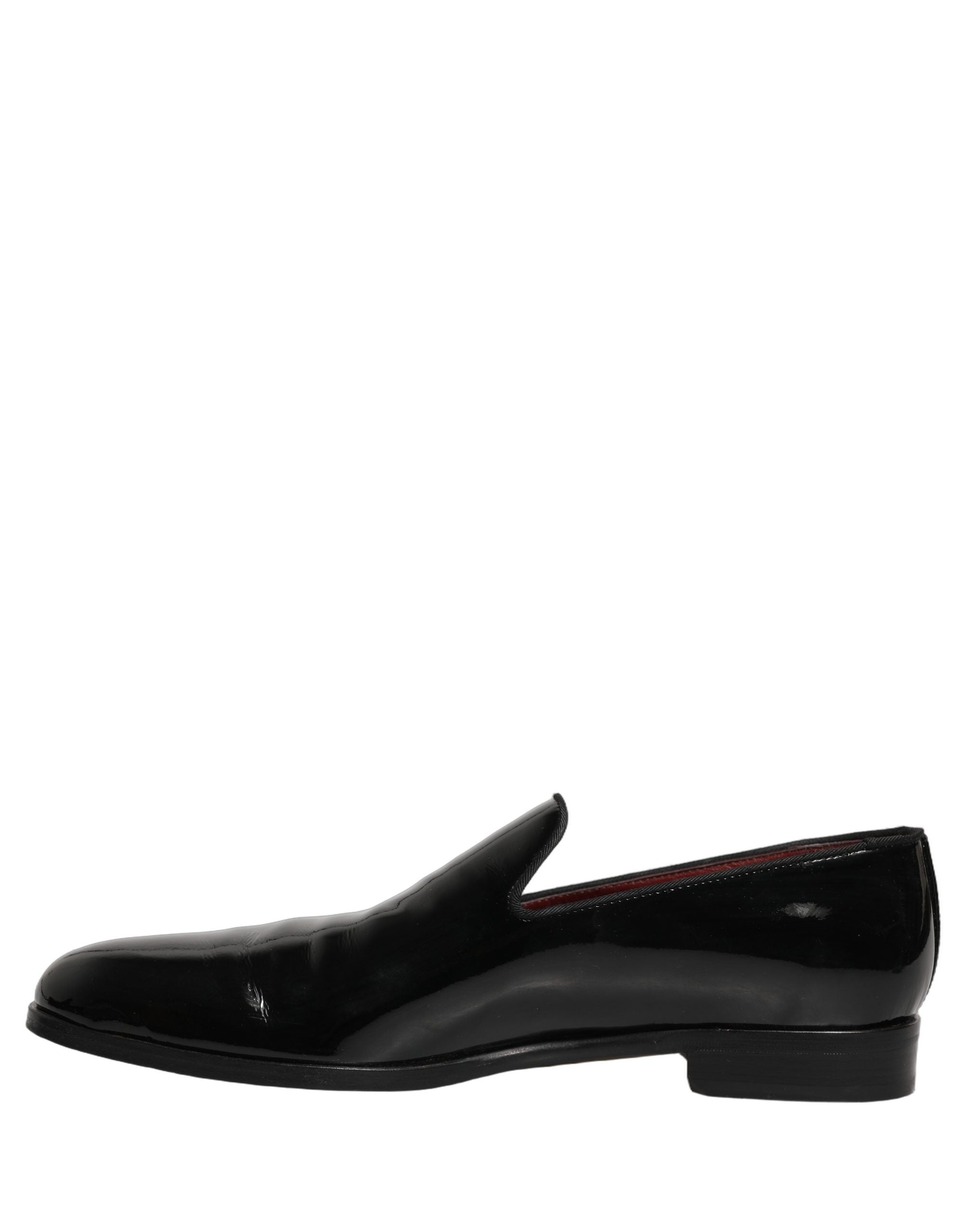Dolce & Gabbana Black Patent Leather Men Dress Loafers Men's Shoes (Pre-Owned)