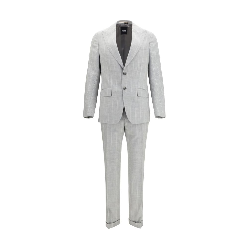 Hugo Boss Black Gray Cotton Two-Piece Men's Suit