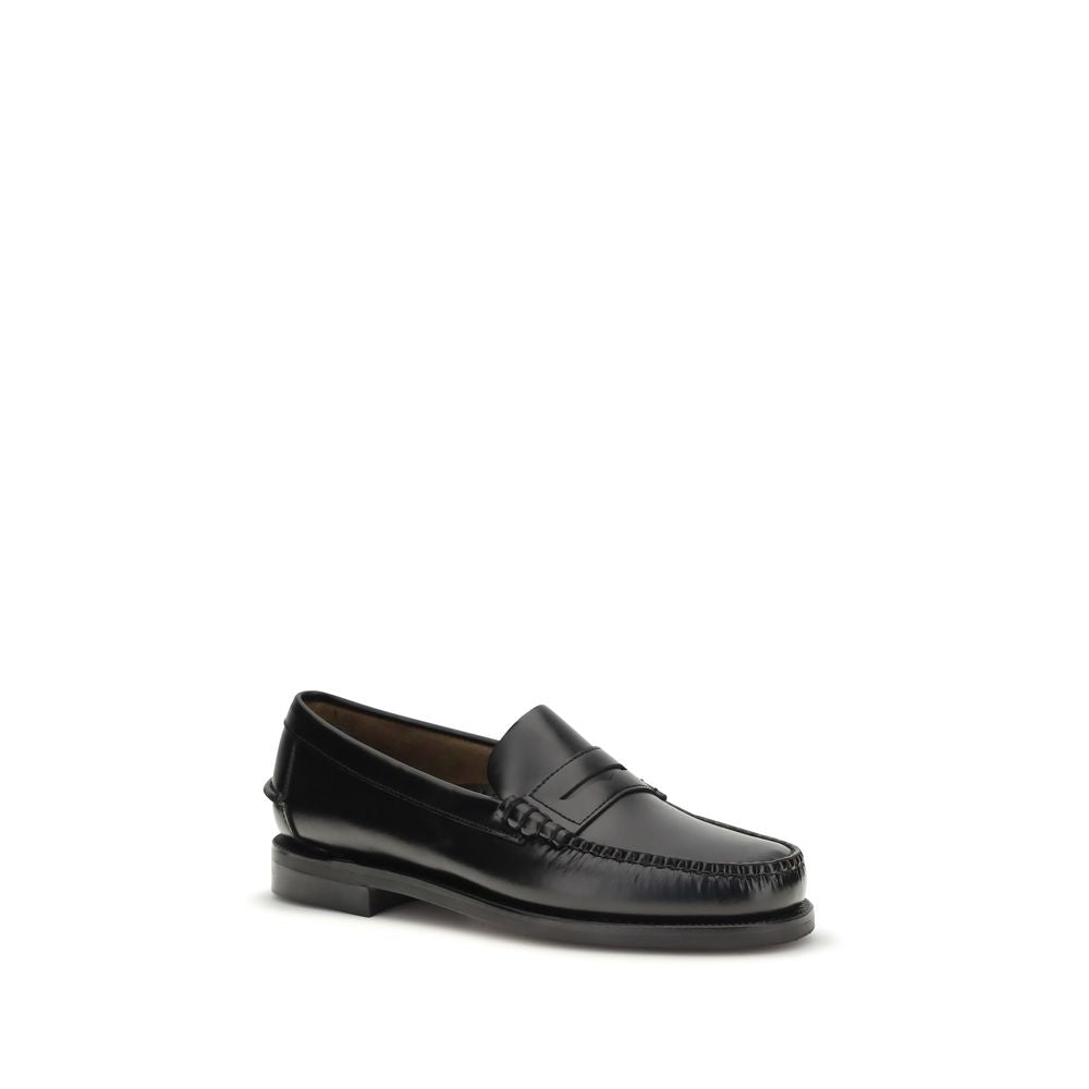 Sebago Black Calf Leather Bos Taurus Slip-On Men's Loafers