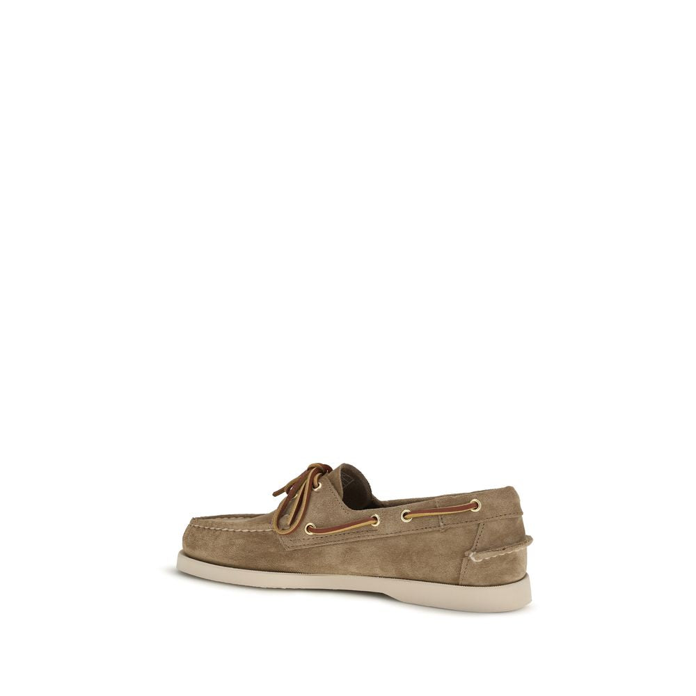 Sebago Beige Calf Leather Bos Taurus Slip-On Men's Loafers