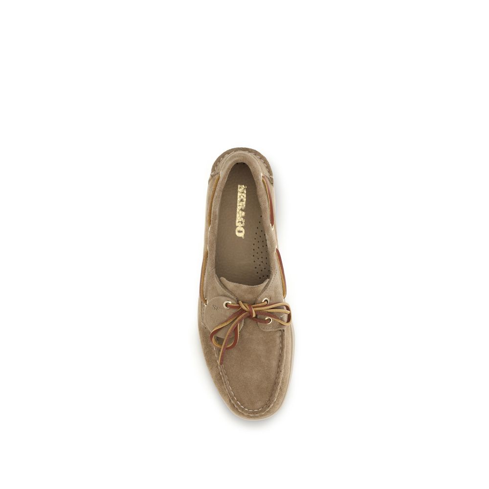 Sebago Beige Calf Leather Bos Taurus Slip-On Men's Loafers