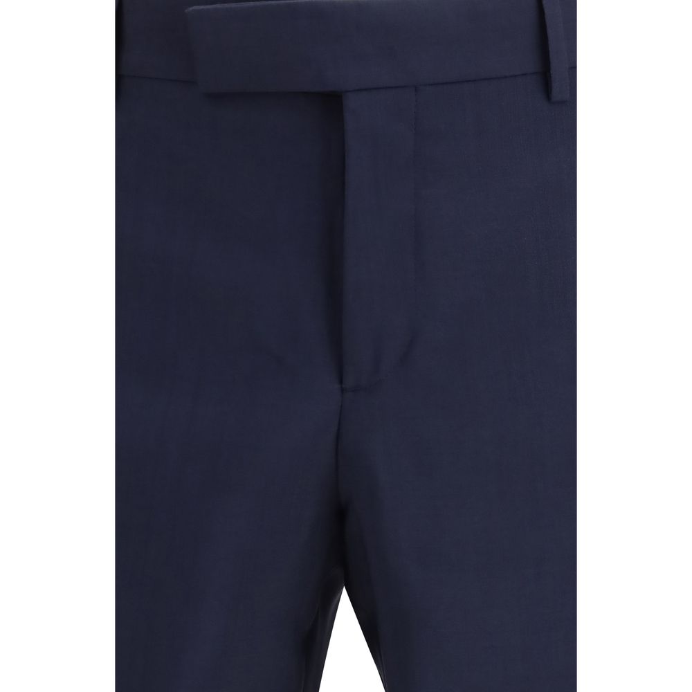 Fendi Blue Wool Oves Aries Dress Men's Pants