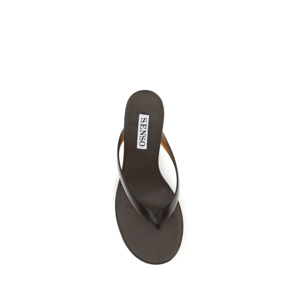 Senso Brown Rubber Stiletto Heel Women's Sandals