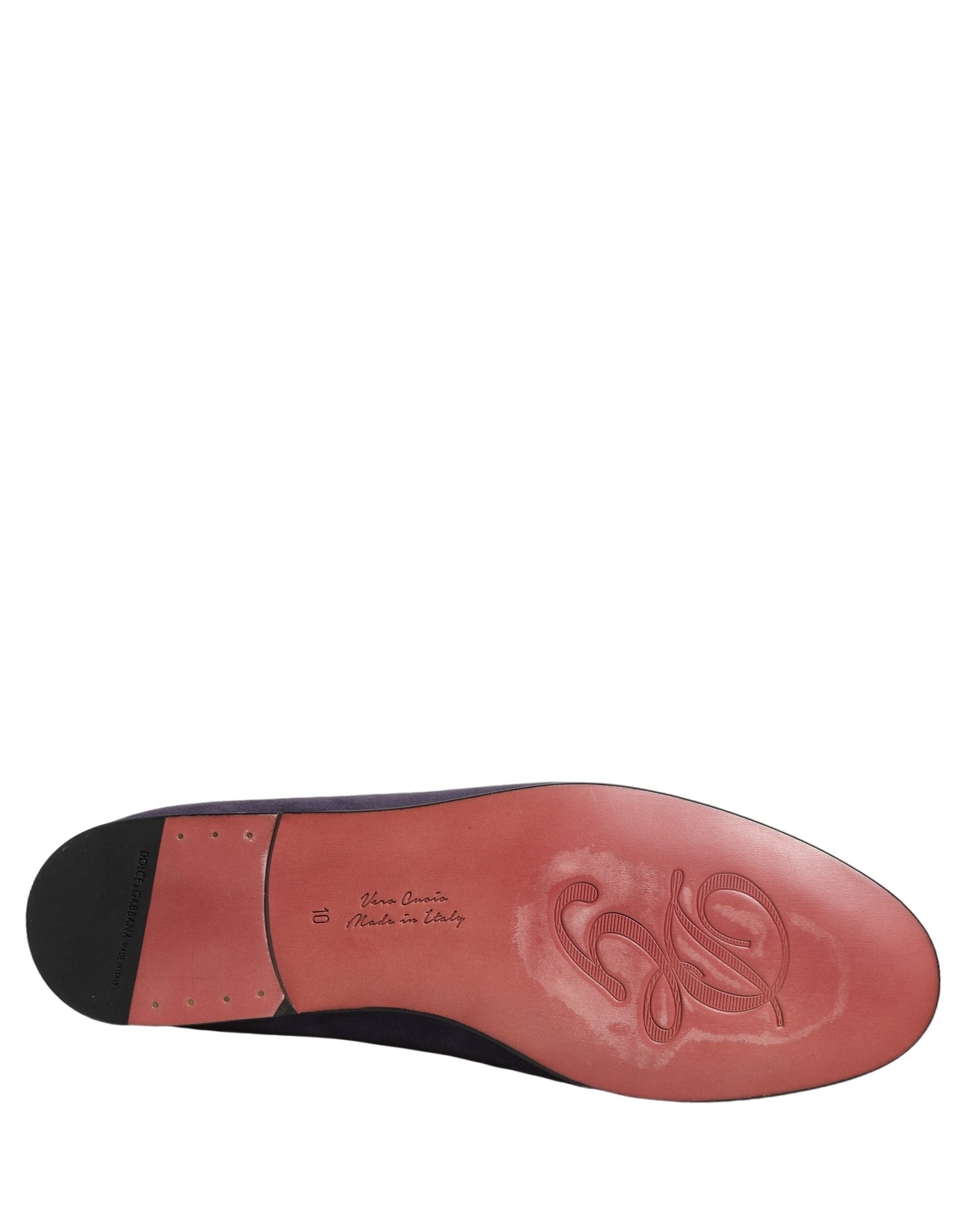 Dolce & Gabbana Violet Velvet Slip On Men Flats Loafers Men's Shoes