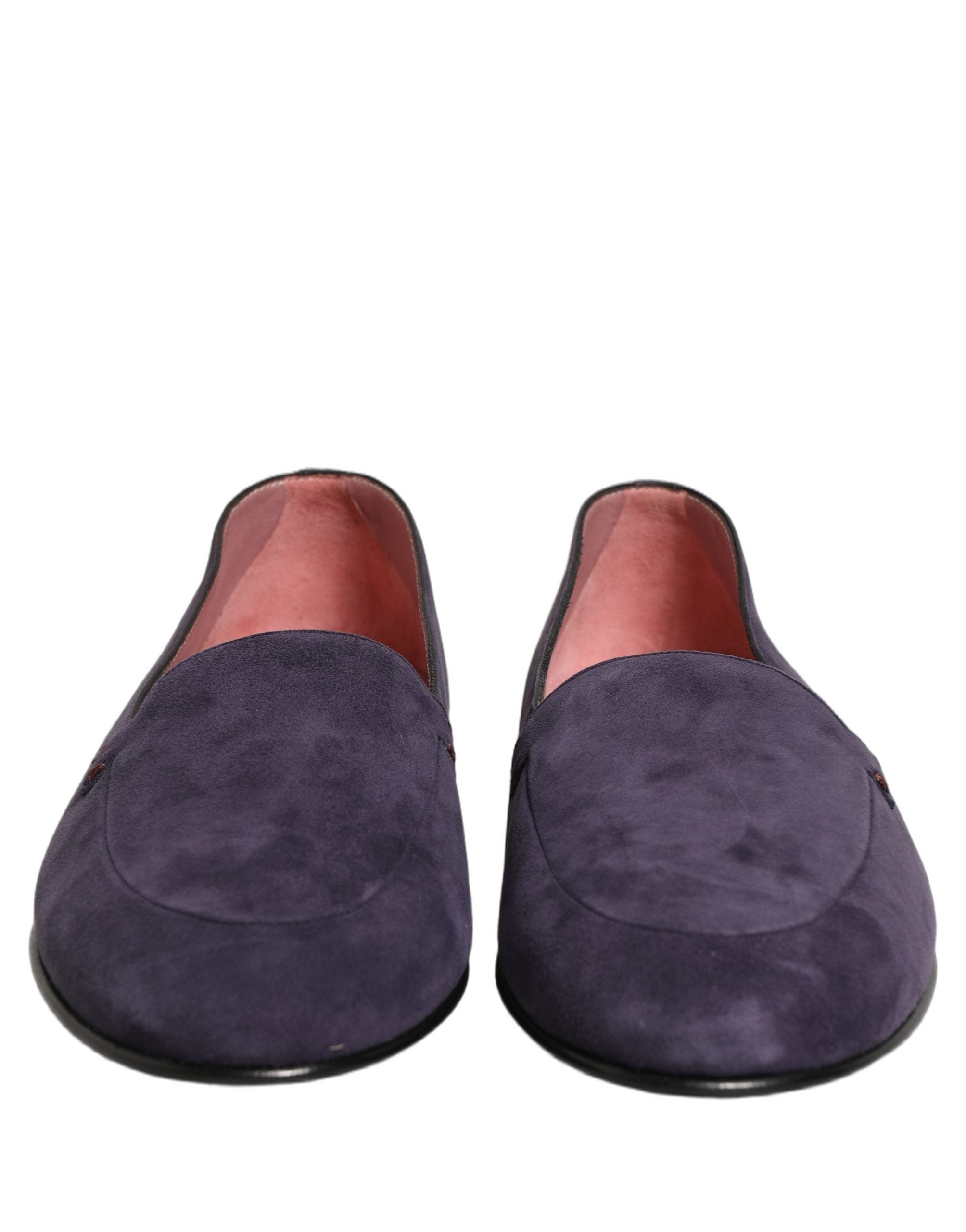 Dolce & Gabbana Violet Velvet Slip On Men Flats Loafers Men's Shoes