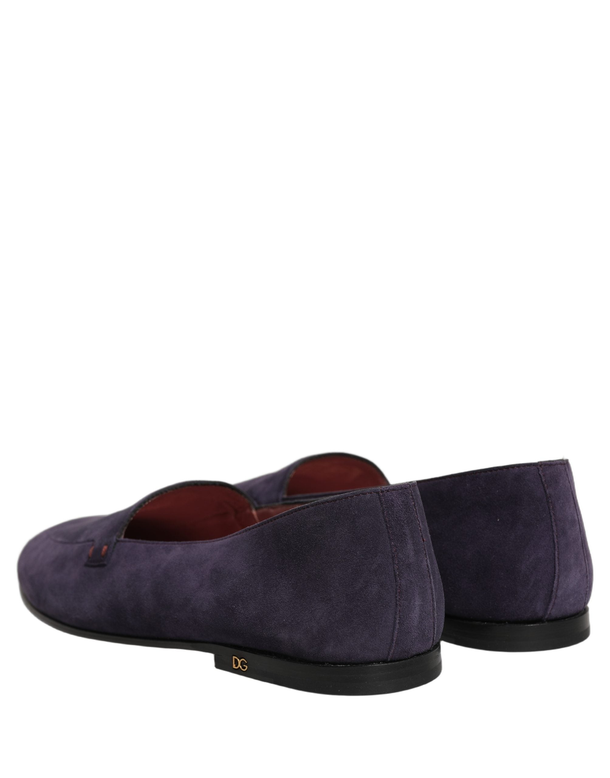 Dolce & Gabbana Violet Velvet Slip On Men Flats Loafers Men's Shoes