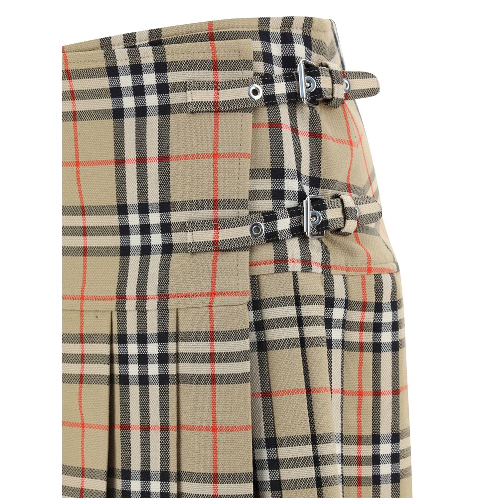 Burberry Beige Wool Oves Aries Mini Women's Skirt
