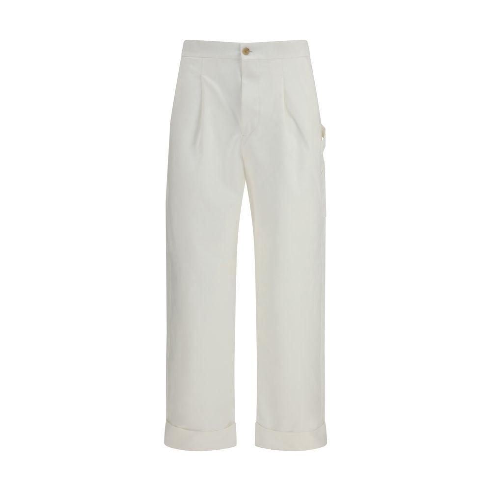 Umit Benan White Cotton Casual Men's Pants
