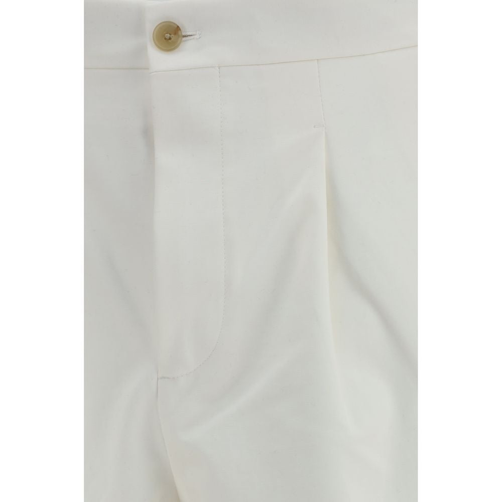 Umit Benan White Cotton Casual Men's Pants