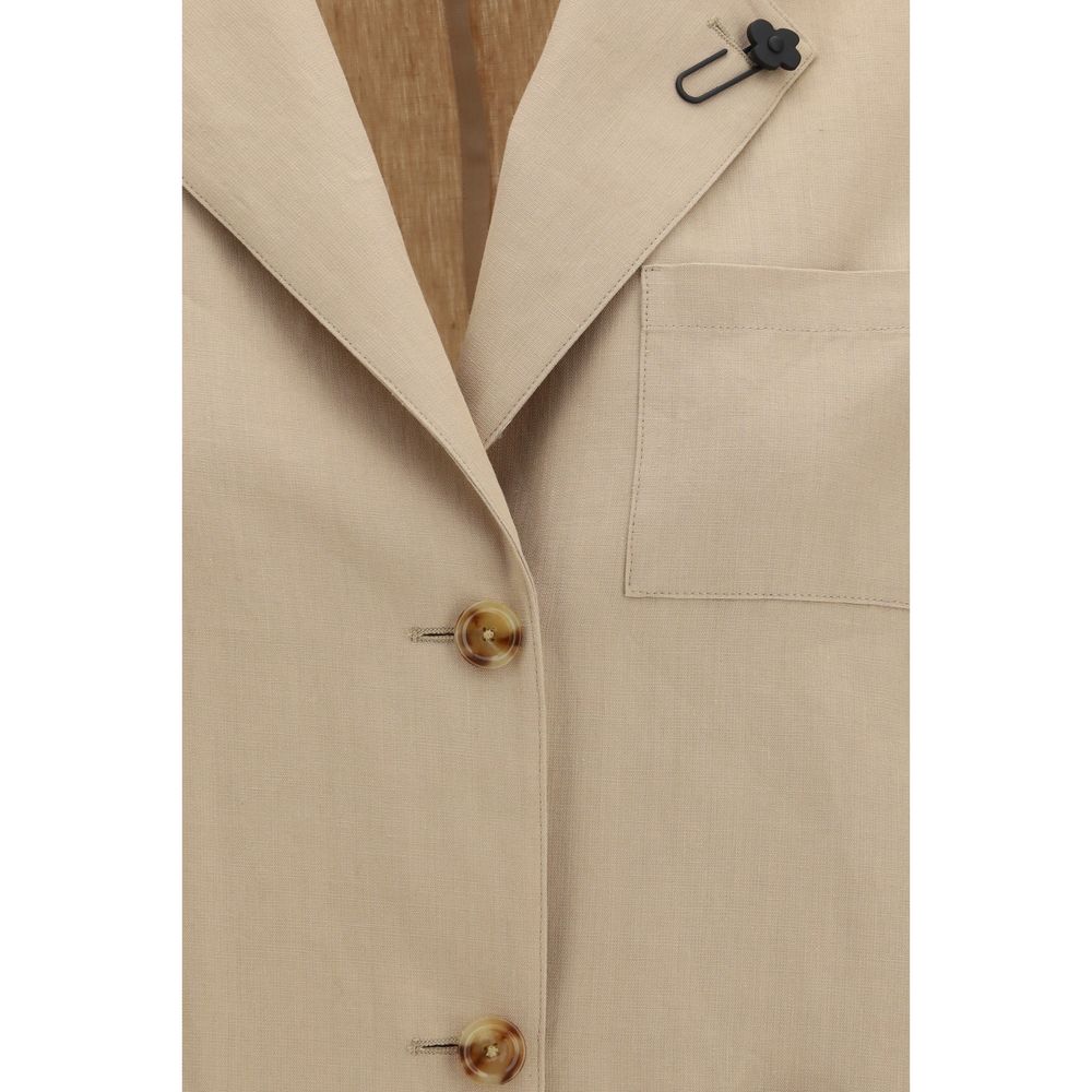 Lardini Beige Wool Oves Aries Full-Length Women's Jacket