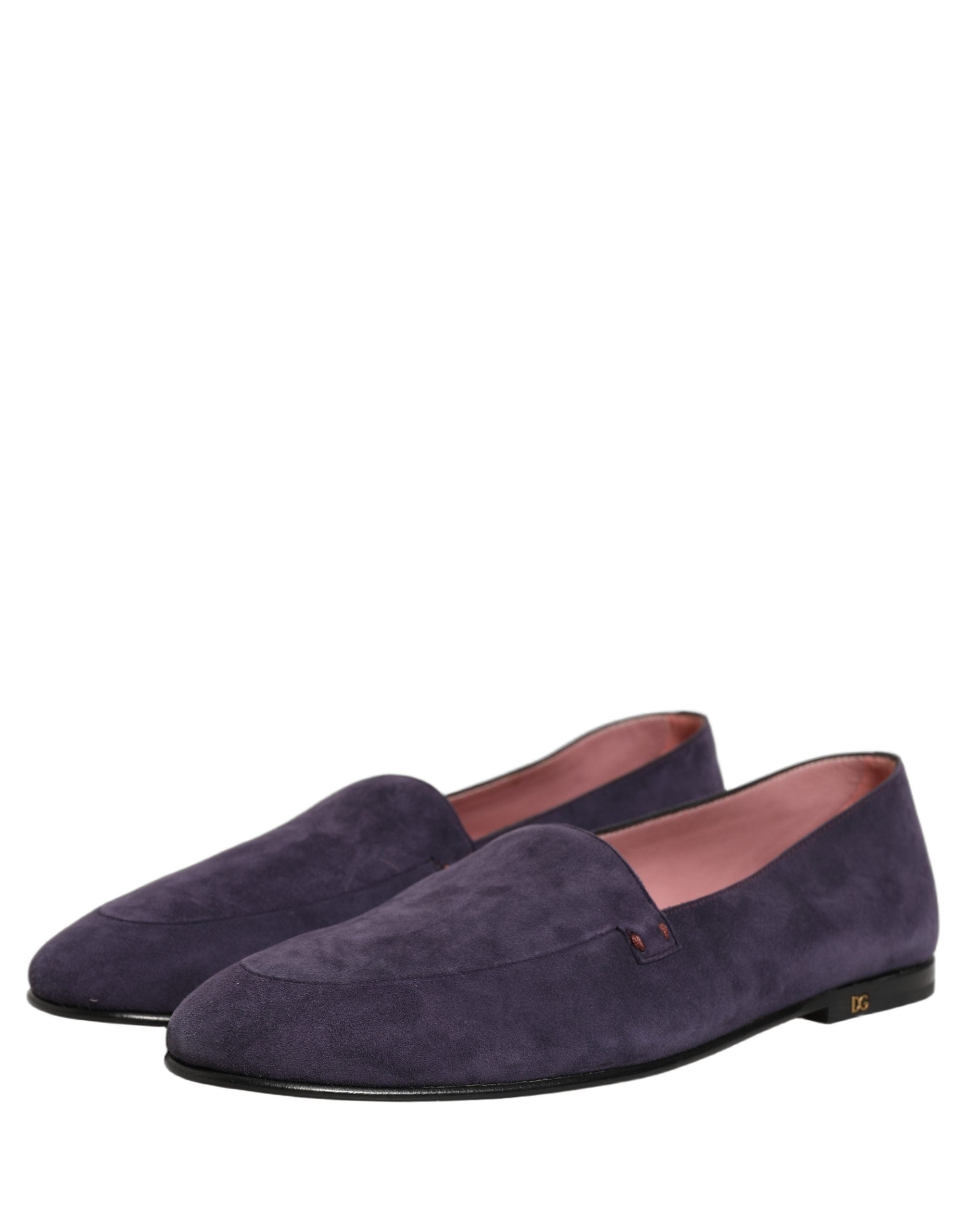Dolce & Gabbana Violet Velvet Slip On Men Flats Loafers Men's Shoes