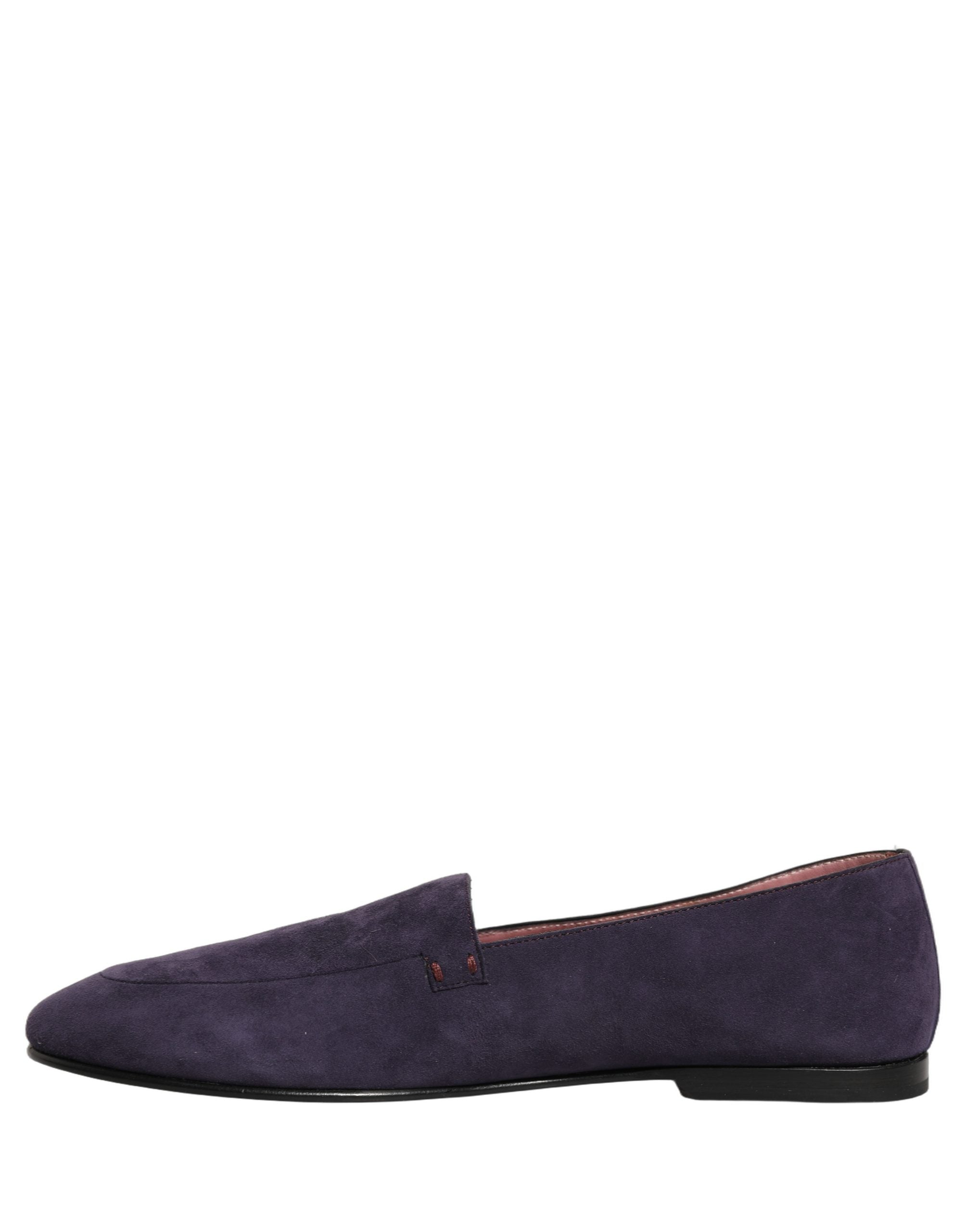 Dolce & Gabbana Violet Velvet Slip On Men Flats Loafers Men's Shoes