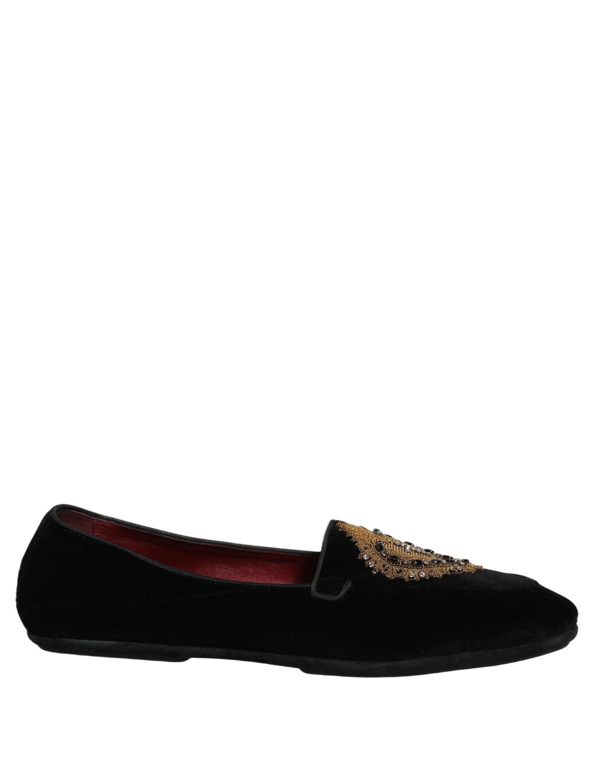 Dolce & Gabbana Black Velvet Sacred Heart Dress Loafers Men's Shoes (Pre-Owned)