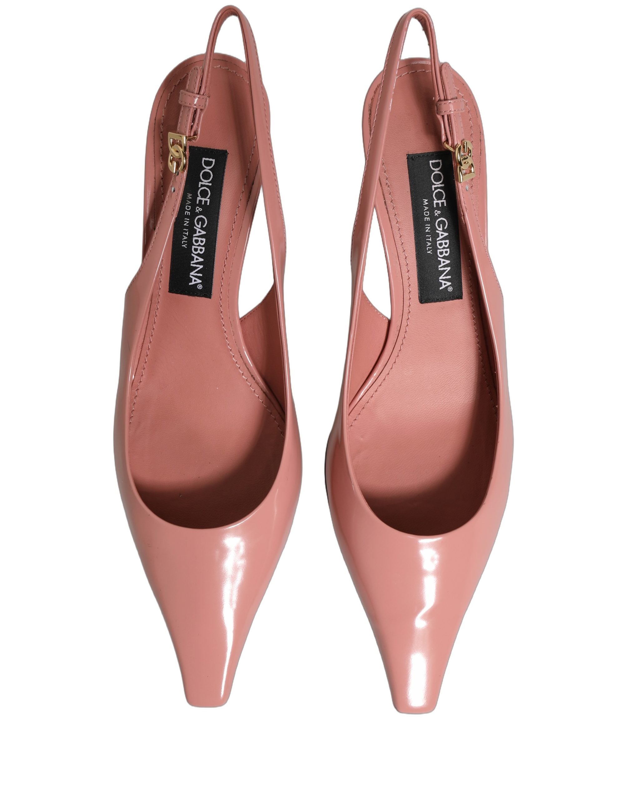 Dolce & Gabbana Pink Leather Mid Heels Slingbacks Women's Shoes (Pre-Owned)