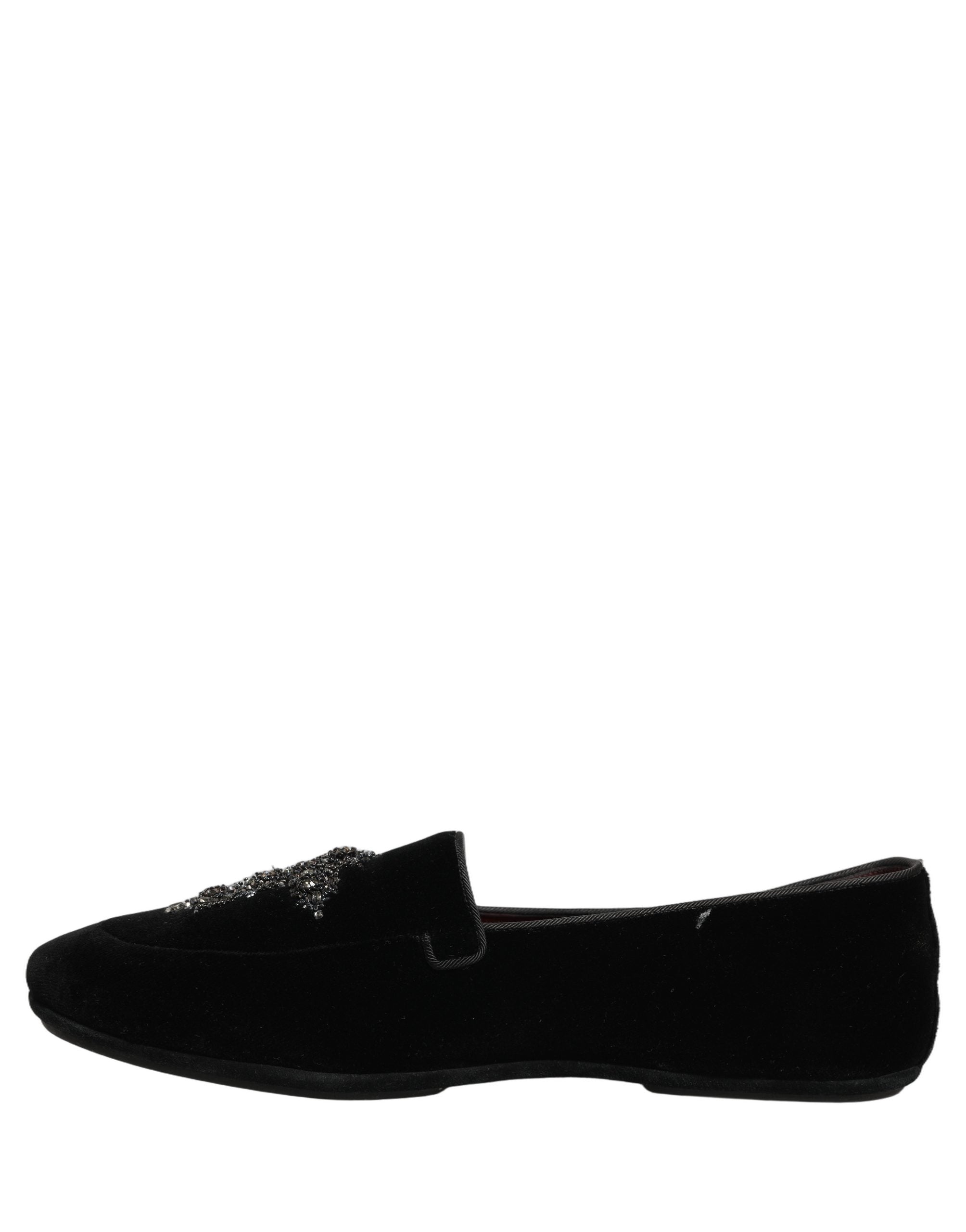 Dolce & Gabbana Black Suede Embellished Dress Loafers Men's Shoes