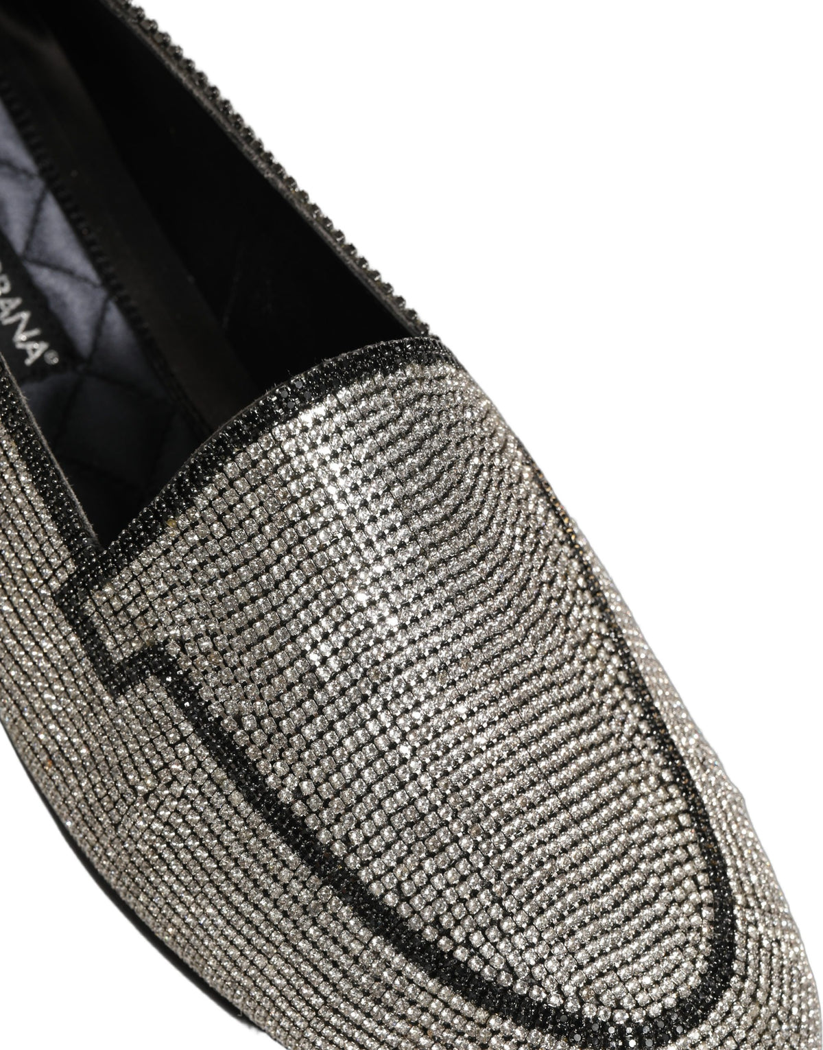 Dolce & Gabbana Silver Crystal Embellished Men Loafers Men's Shoes