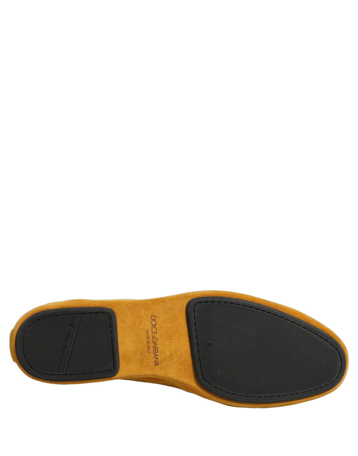 Dolce & Gabbana Yellow Velvet DG Heart Loafers Flats Men's Shoes