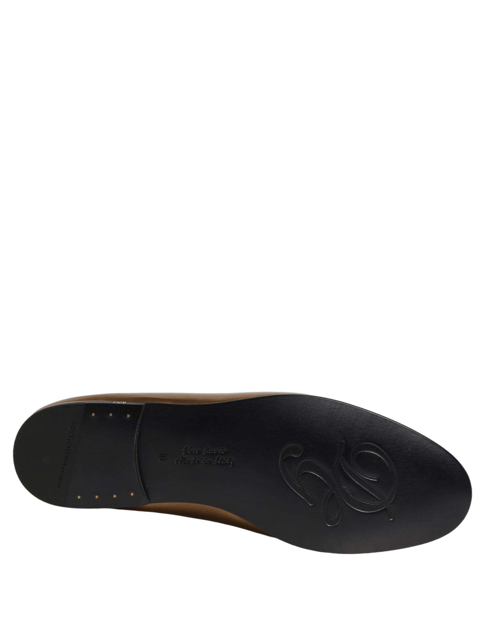 Dolce & Gabbana Gold Leather DG Logo Slip On Men Loafers Men's Shoes