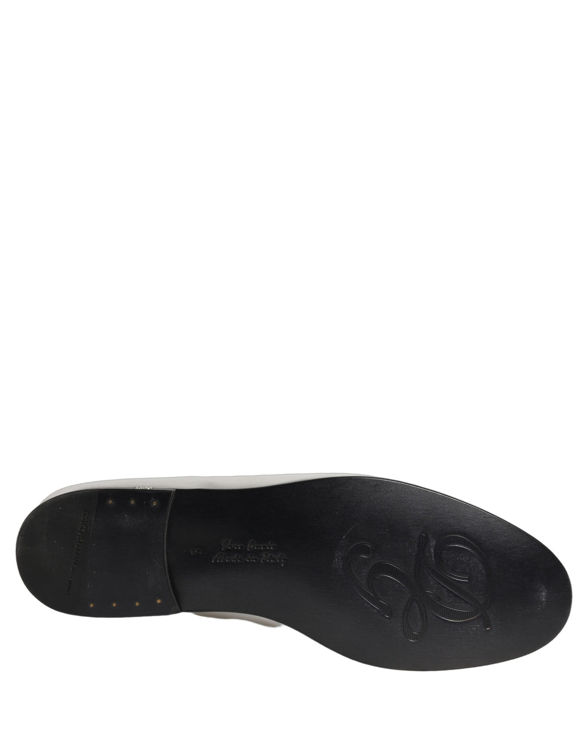 Dolce & Gabbana Silver Leather DG Logo Slip On Loafers Men's Shoes