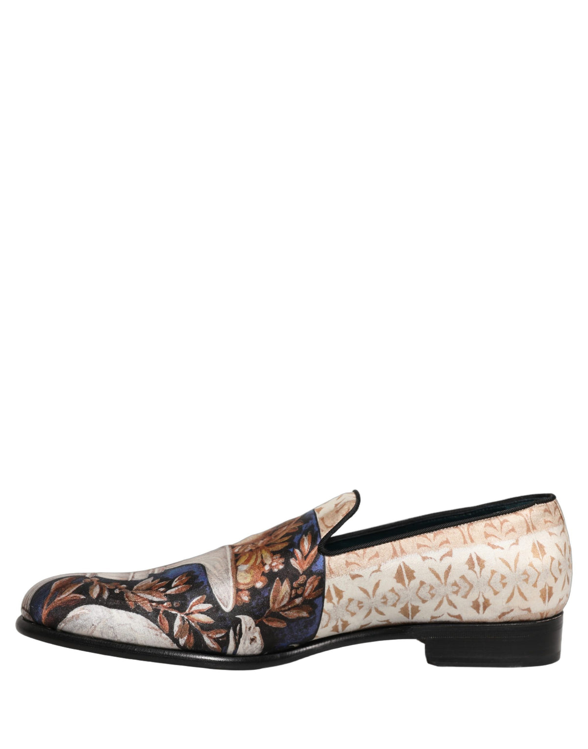 Dolce & Gabbana Multicolor Fruit Print Velvet Loafers Men's Shoes