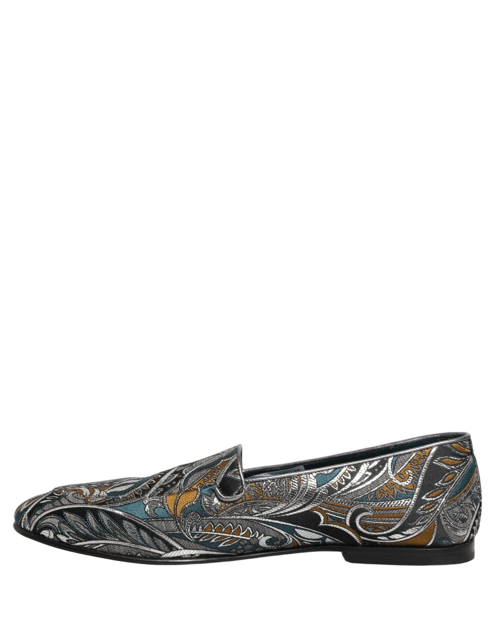 Dolce & Gabbana Multicolor Paisley Brocade Men Loafers Men's Shoes (Pre-Owned)