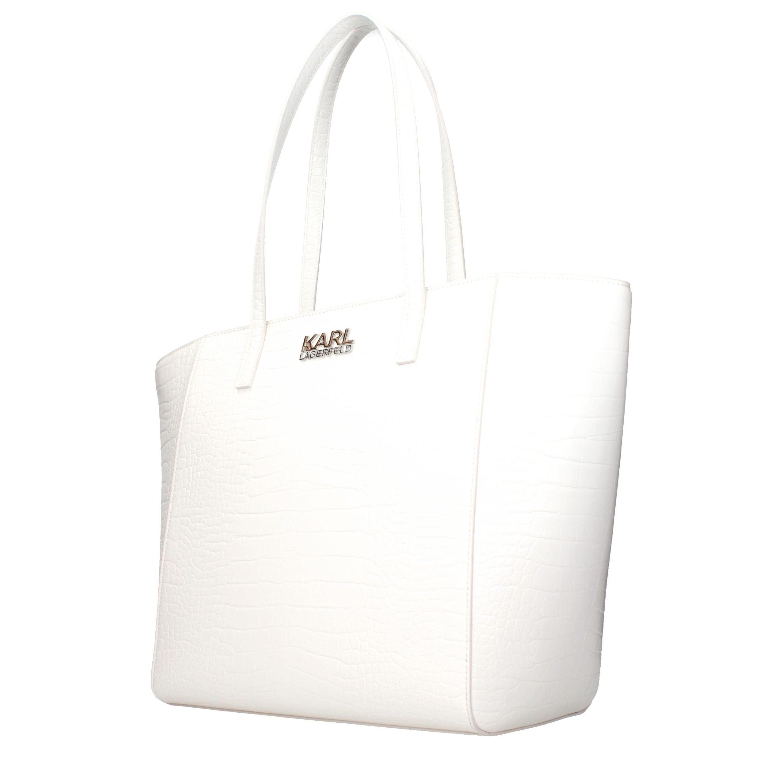 Karl Lagerfeld White Polyethylene Shoulder Women's Bag
