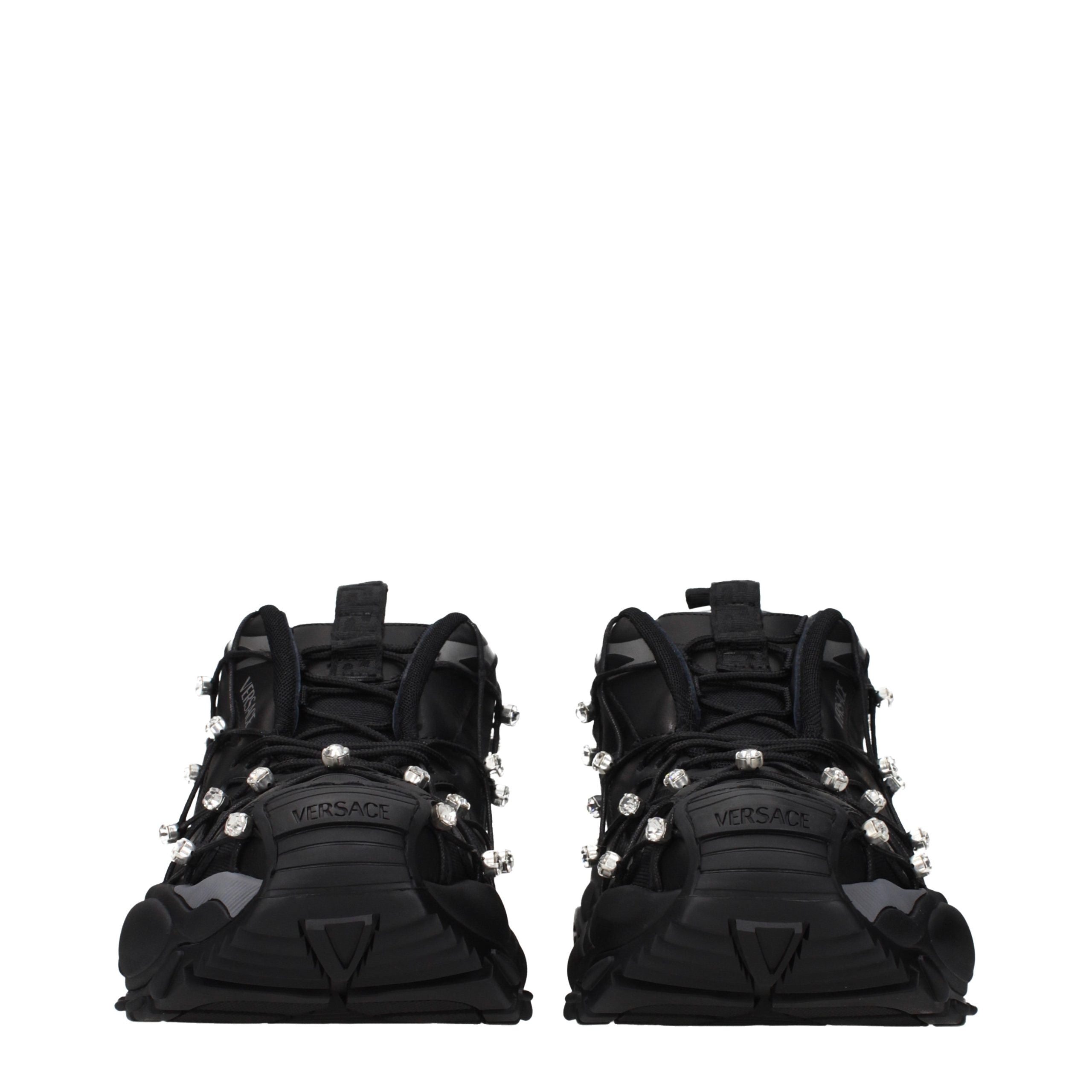 Versace Black Fabric Chunky Women's Sneakers