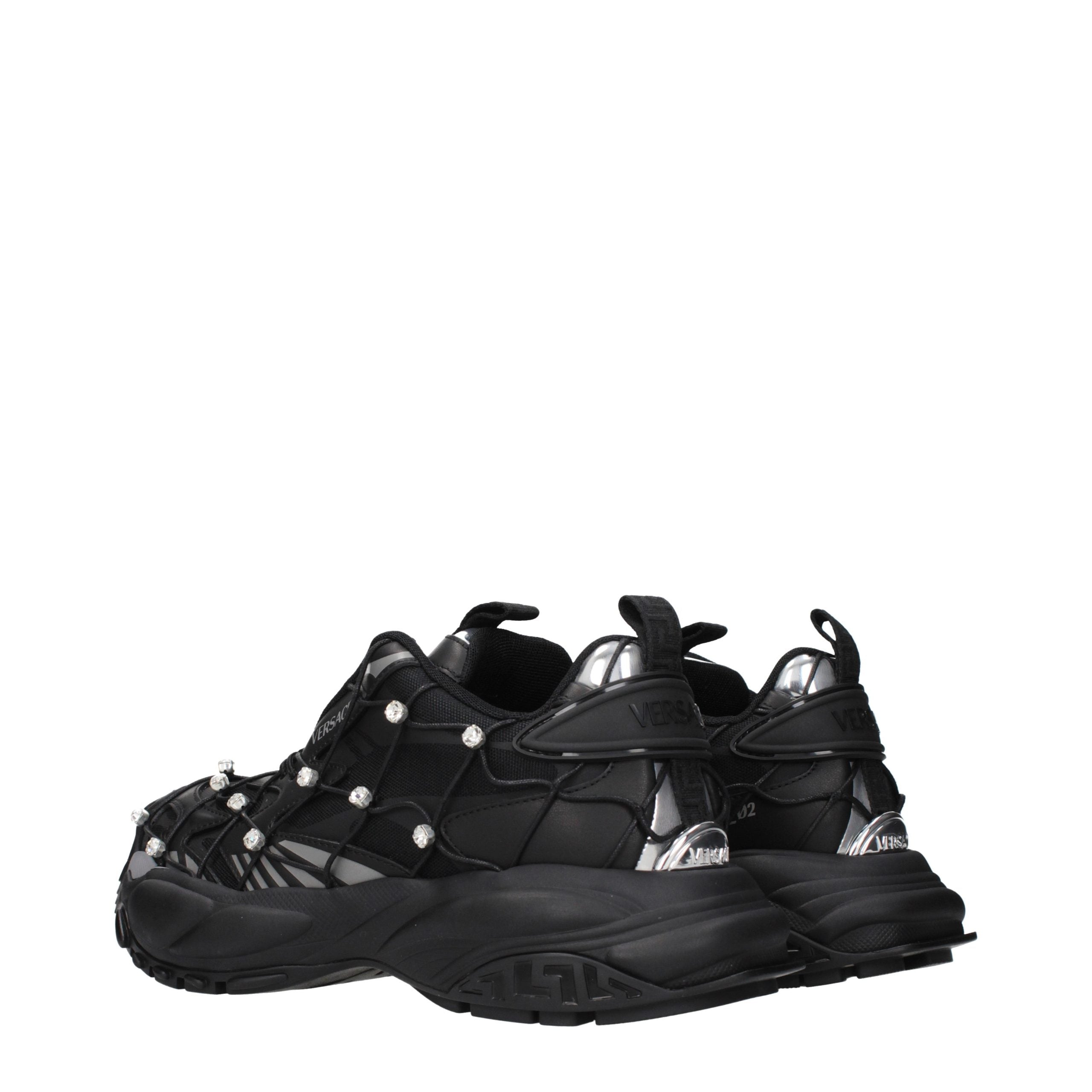 Versace Black Fabric Chunky Women's Sneakers