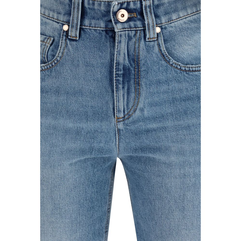 Brunello Cucinelli Blue Cotton Jeans Women's Denim